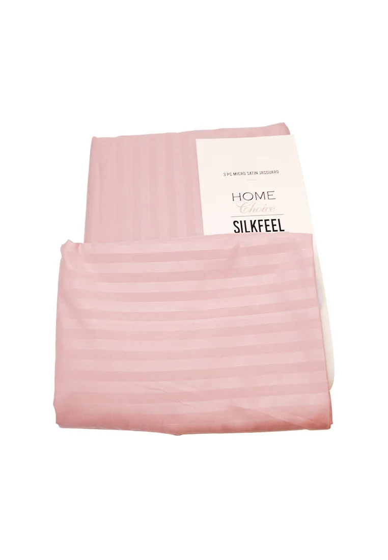 Jacquard Stripes Bedsheet Fitted Sheet - Queen with 2pc Pillow Case