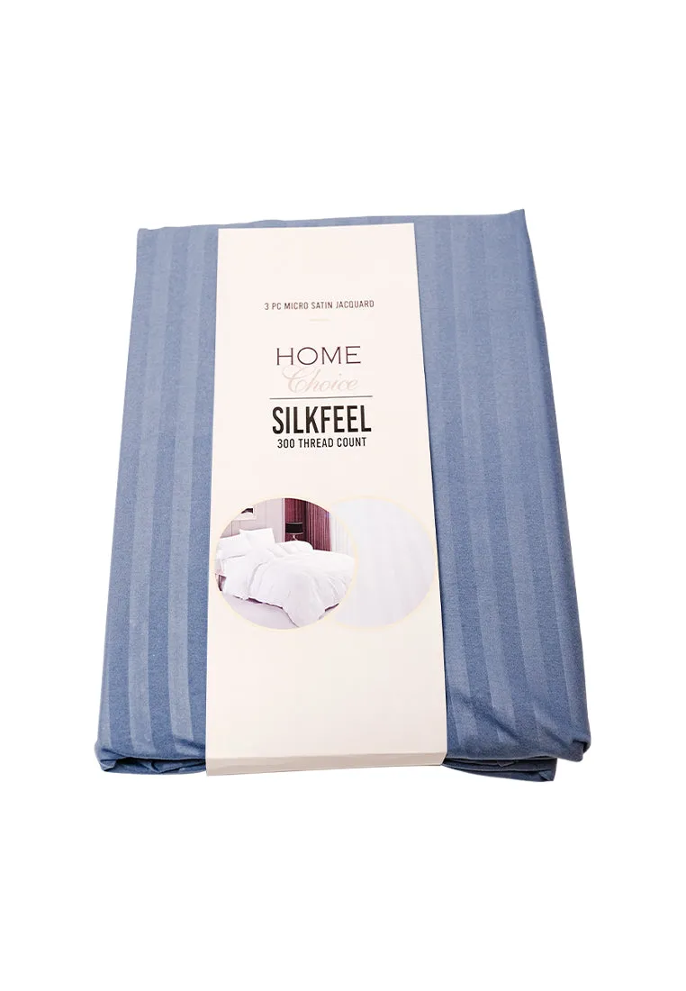 Jacquard Stripes Bedsheet Fitted Sheet - Queen with 2pc Pillow Case