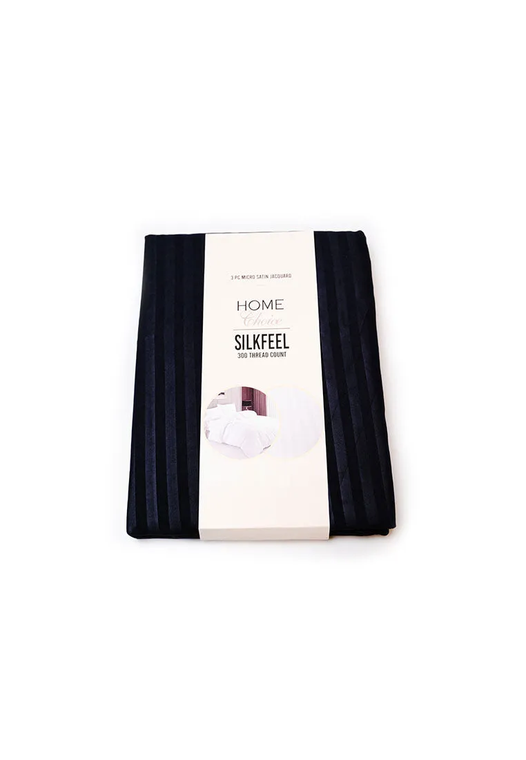 Jacquard Stripes Bedsheet Fitted Sheet - Queen with 2pc Pillow Case