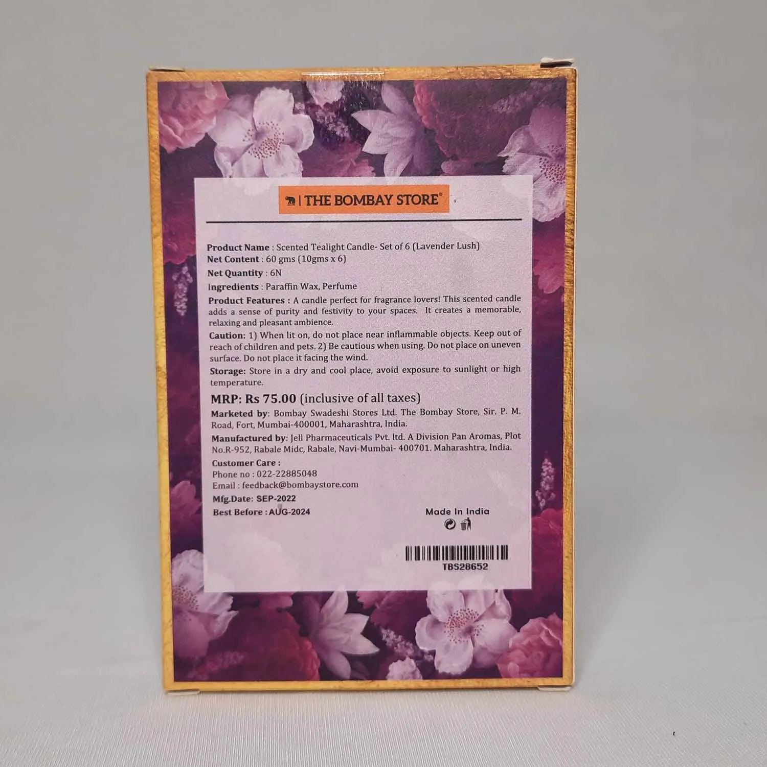 Lavender Scented Tealight Candles (Pack of 6)