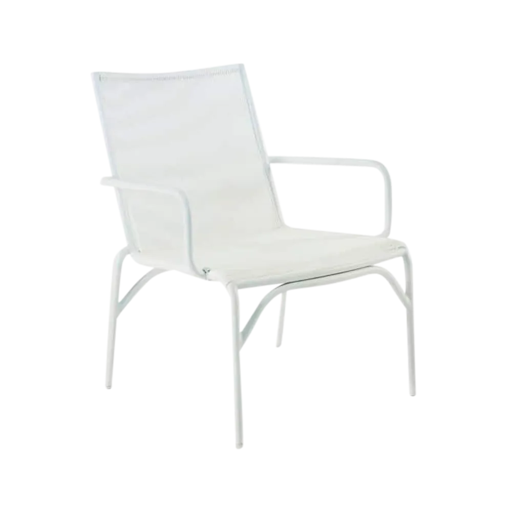 Leo Outdoor Relaxing Wicker Chair (White)