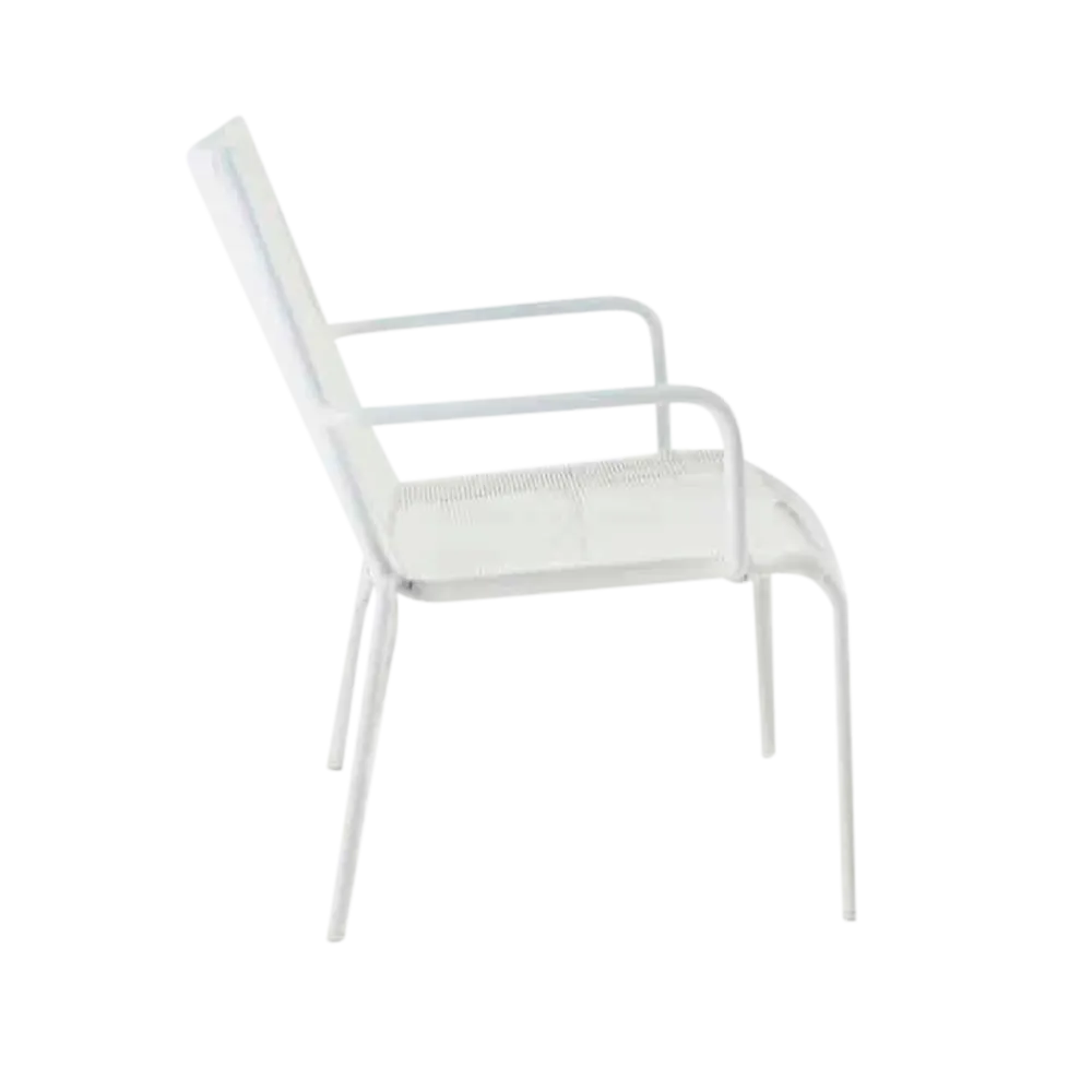 Leo Outdoor Relaxing Wicker Chair (White)