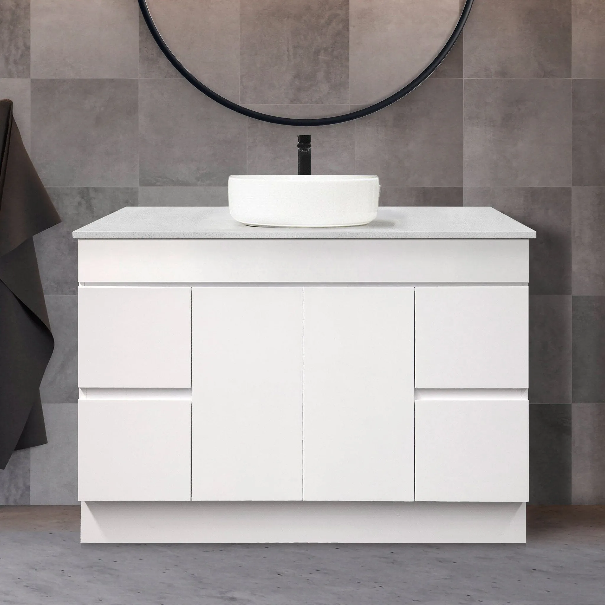 LUCA 1200mm Single Bowl Bathroom Vanity   Luxe Stone Top