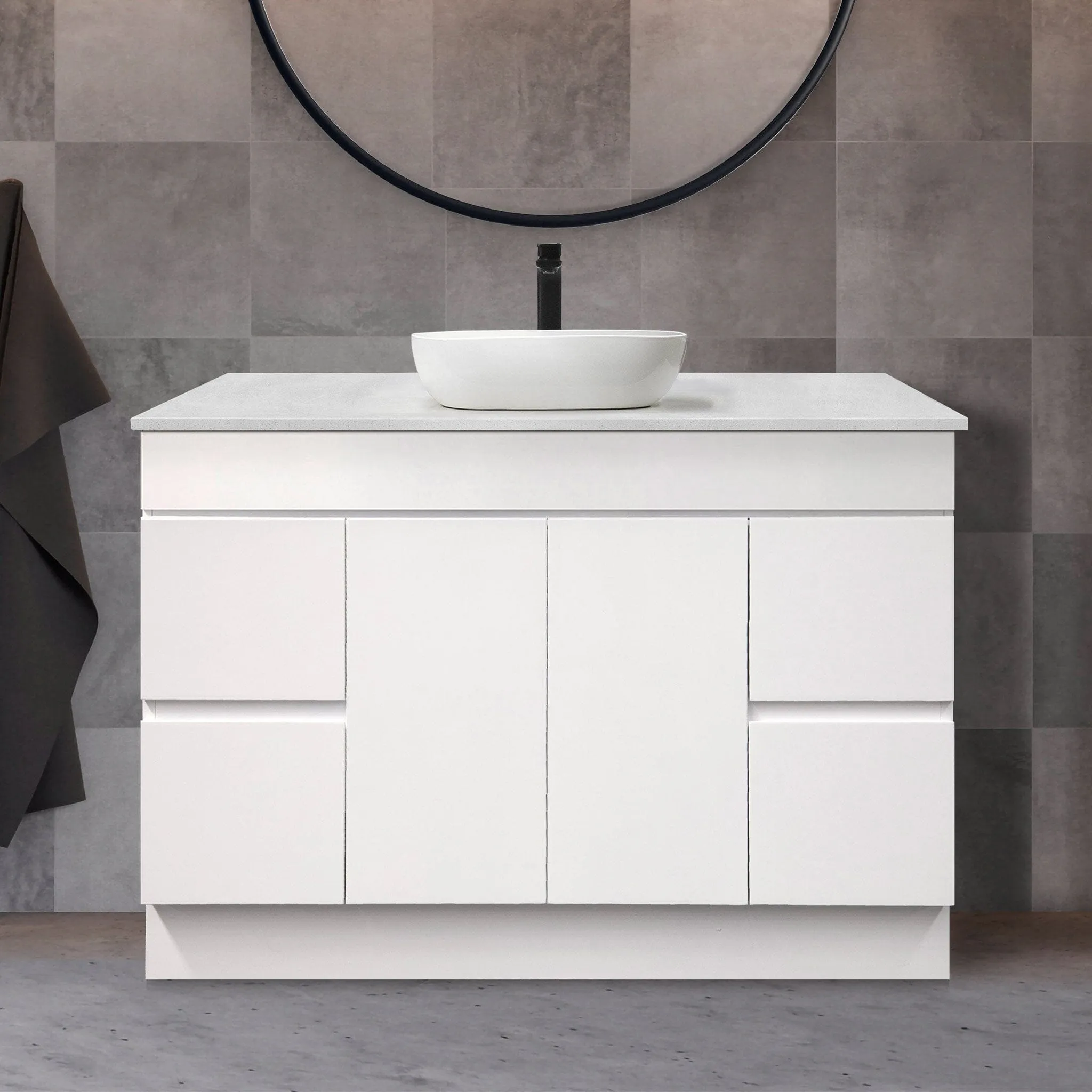 LUCA 1200mm Single Bowl Bathroom Vanity   Luxe Stone Top