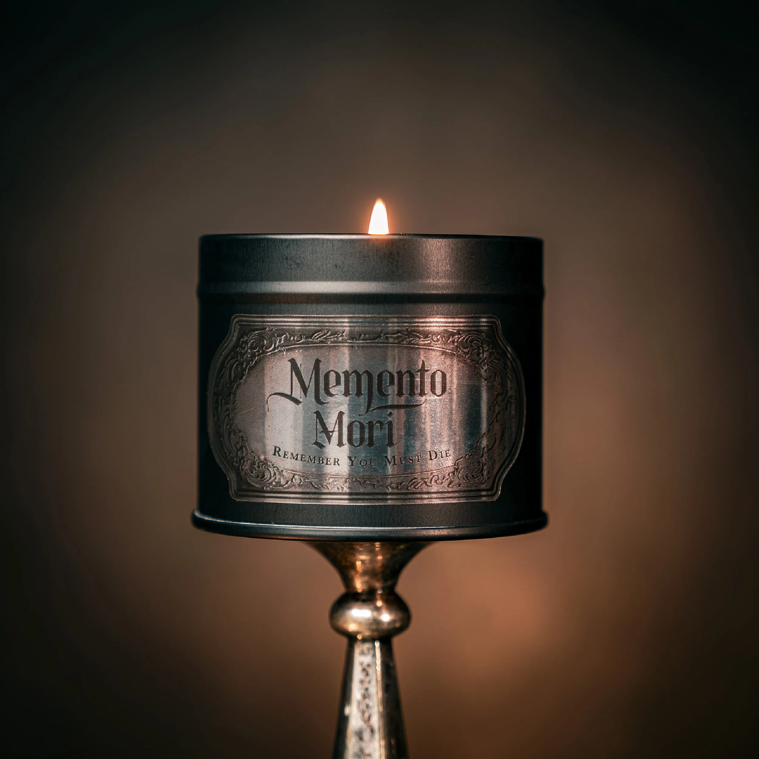 Memento Mori Tin Candle