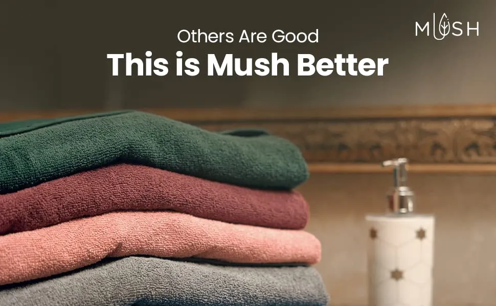 Mush Duo - One Side Soft Bamboo Other Side Rough Cotton - Special Dual Textured Towel for Gentle Cleanse & Exfoliation (2, Coral Orange & Grey Opel)