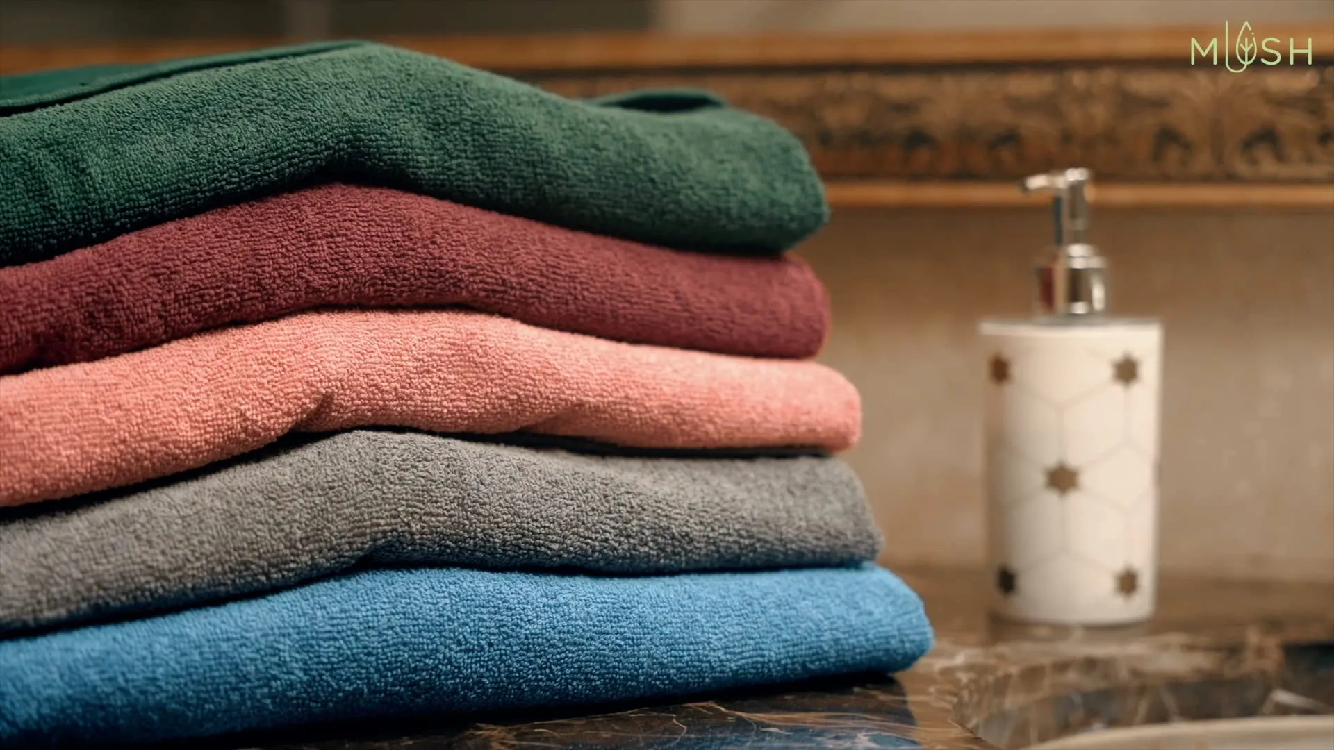 Mush Soak n Scrub Towel - Special Dual Textured Towel with Goodness of Bamboo and Organic Cotton (1, Ruby Red)