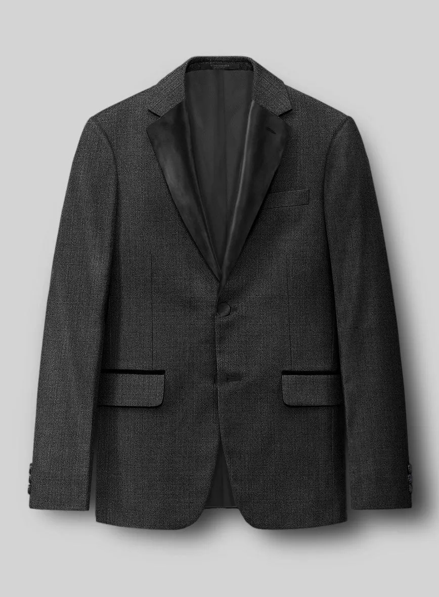 Napolean Stretch Charcoal Wool Tuxedo Jacket