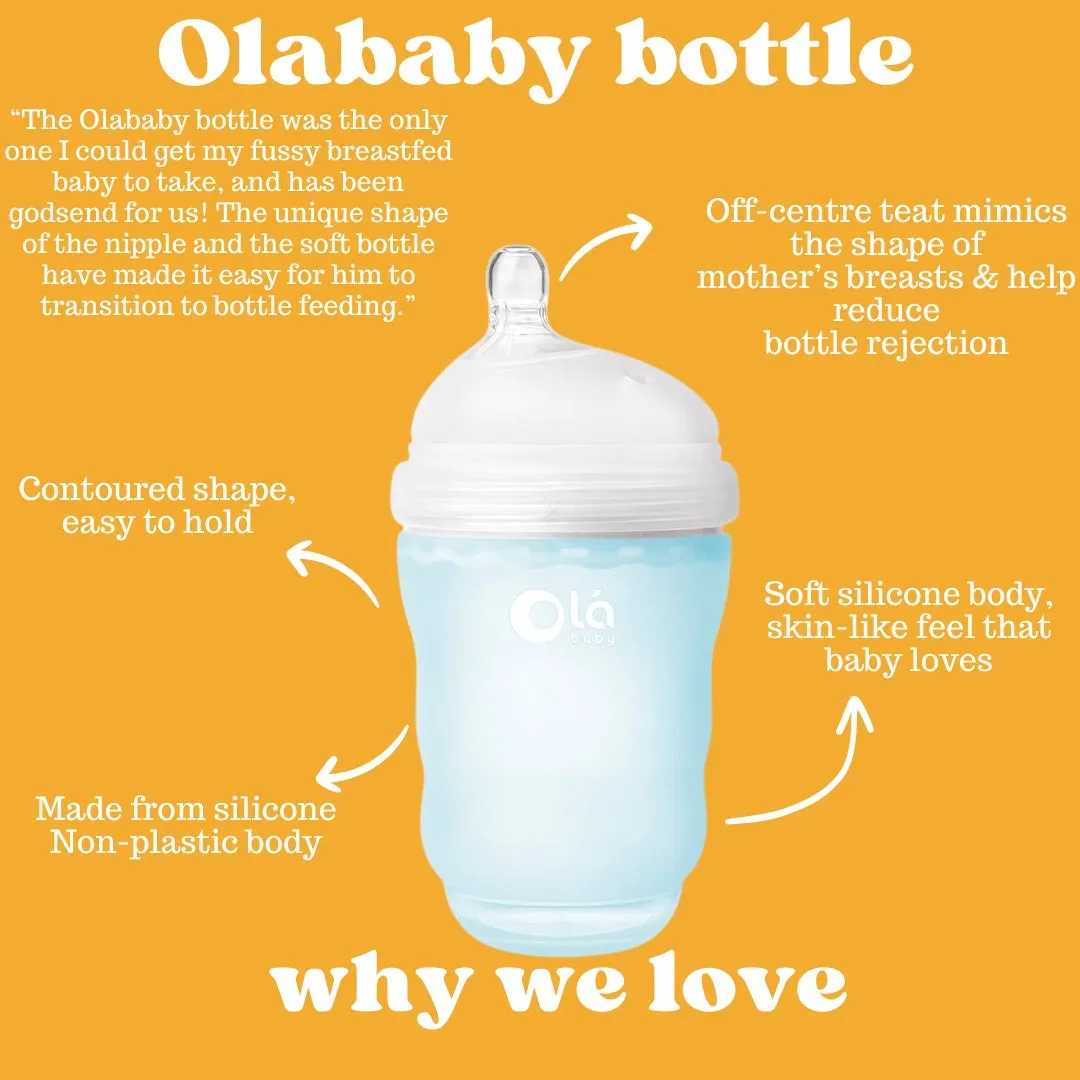 OlaBaby Silicone Gentle Bottle 120ml 2pk Rose