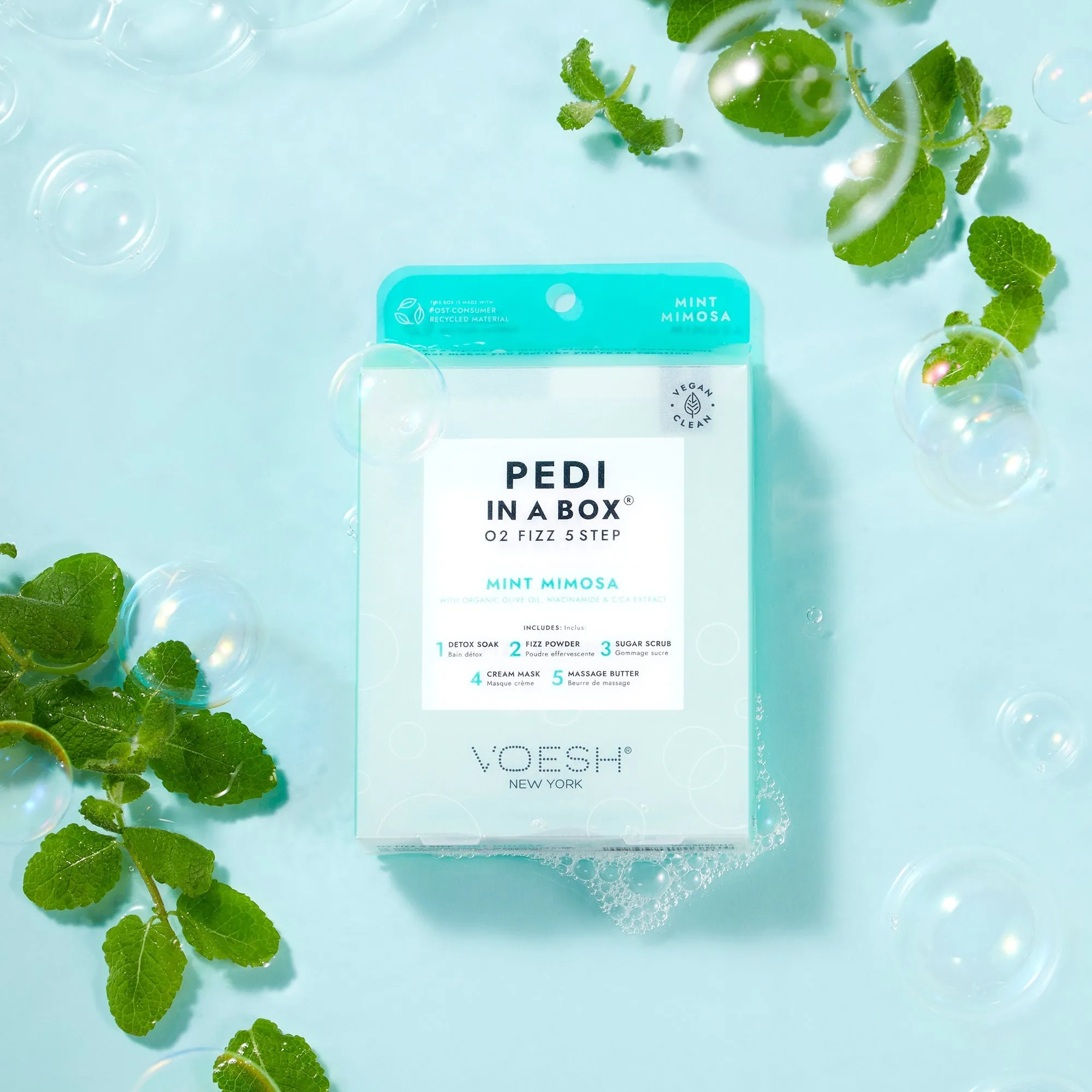 Pedi in a Box O2 Fizz 5 Step Mint Mimosa Duo