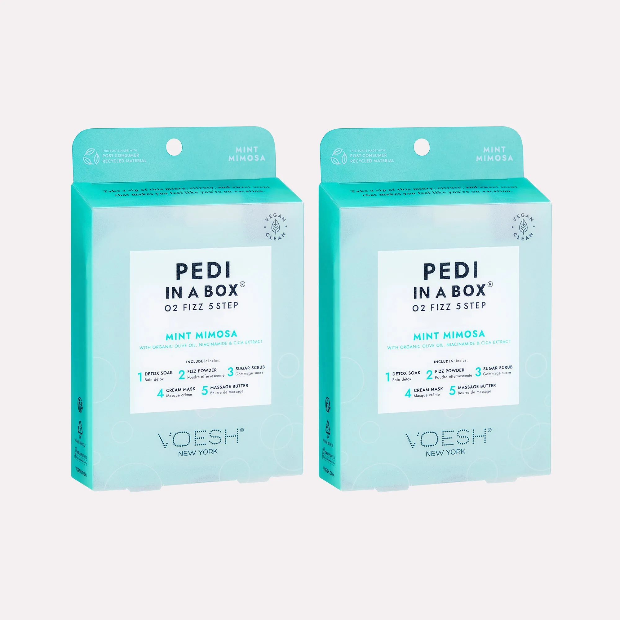 Pedi in a Box O2 Fizz 5 Step Mint Mimosa Duo