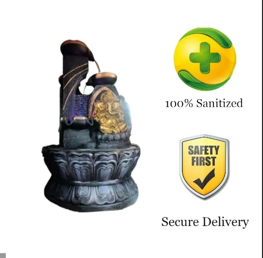 Sangan Homes Ganesh Decorative Water Fountain for Home Decor Indoor & Outdoor (18inch x 8inch).