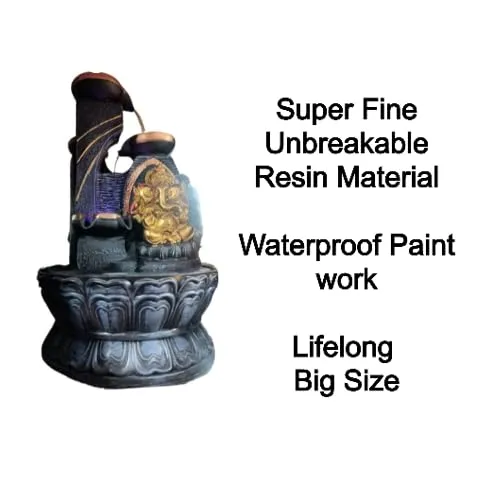 Sangan Homes Ganesh Decorative Water Fountain for Home Decor Indoor & Outdoor (18inch x 8inch).
