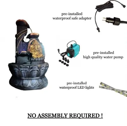 Sangan Homes Ganesh Decorative Water Fountain for Home Decor Indoor & Outdoor (18inch x 8inch).