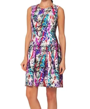 Scuba Leopard Fit n’ Flare Dress
