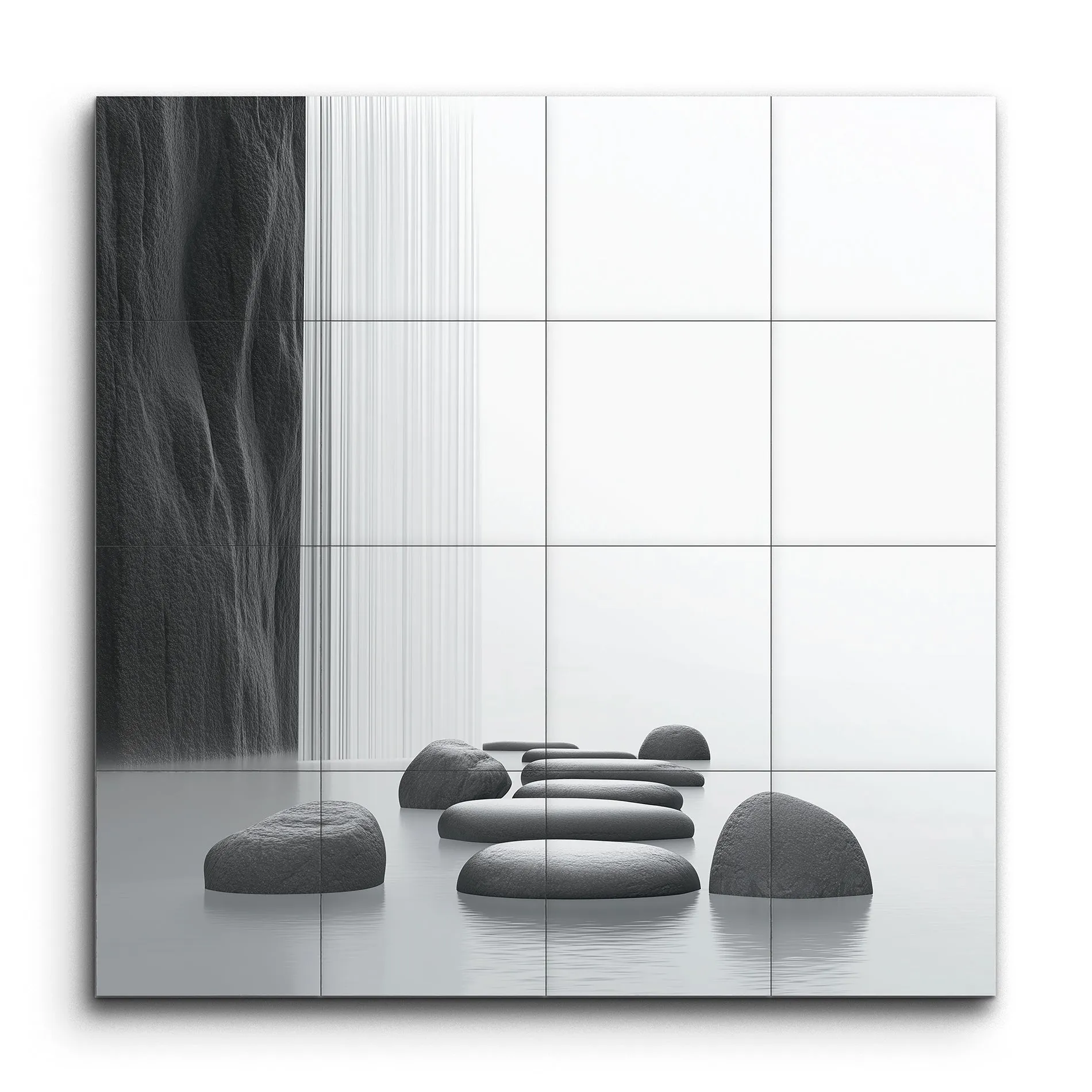 Serene Stone Curve Over Reflective Waterscape