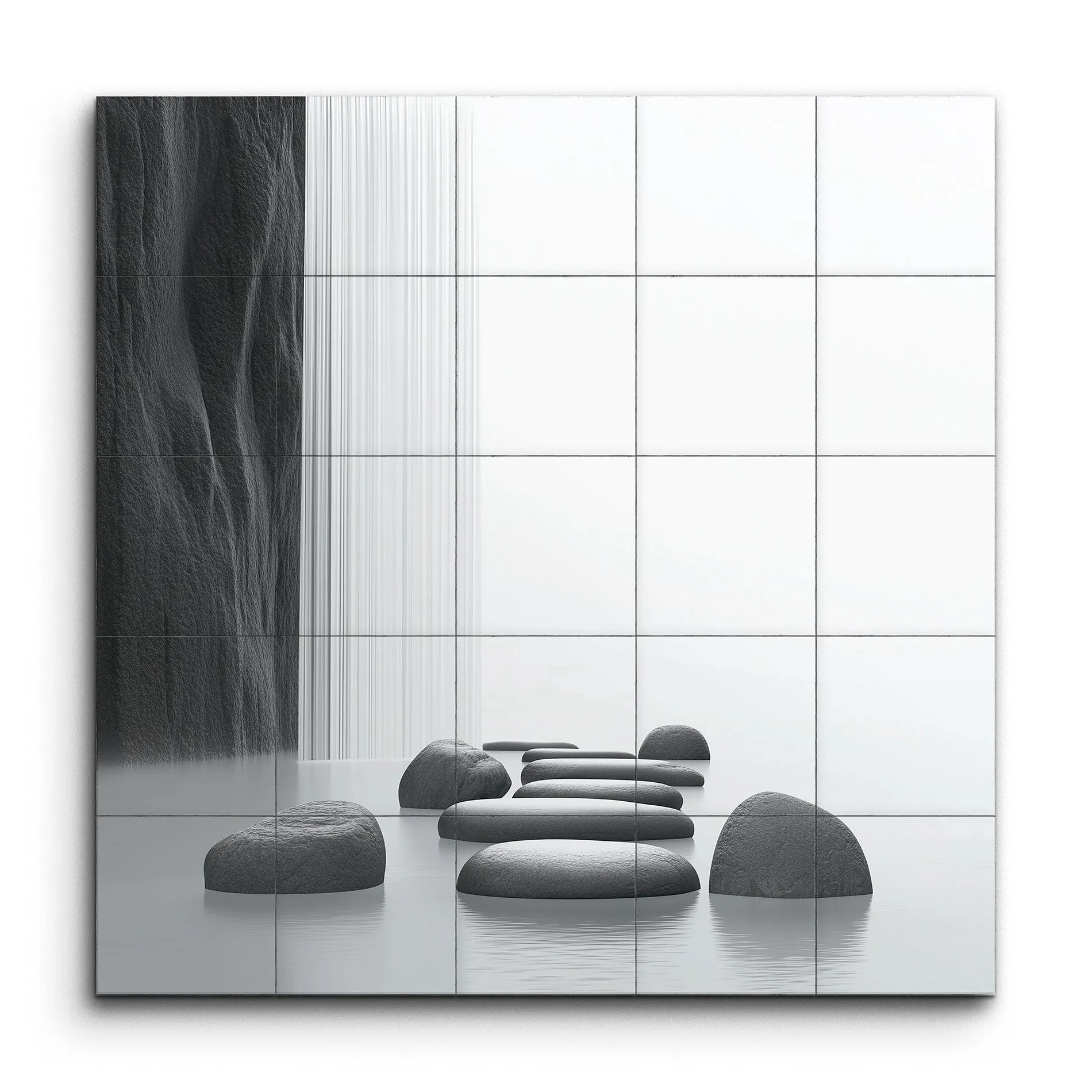 Serene Stone Curve Over Reflective Waterscape