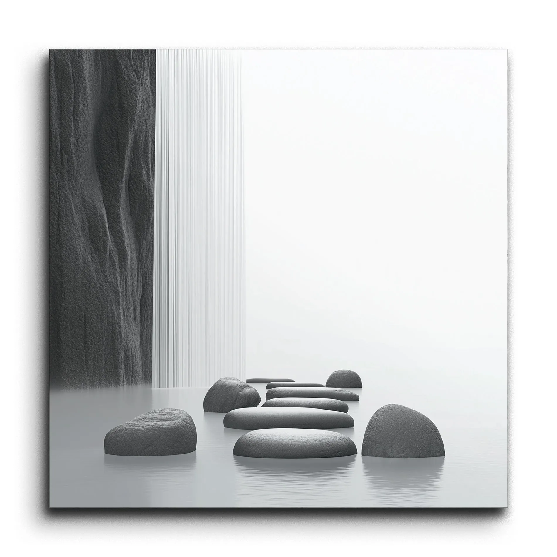 Serene Stone Curve Over Reflective Waterscape