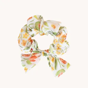 Spring Garden Satin Scrunchie