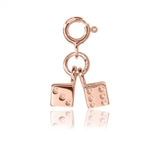 Twinning Dice Charm - Rose Gold