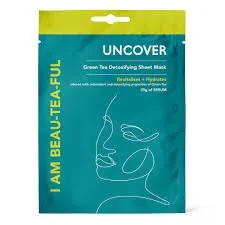 Uncover Green tea detoxifying sheet mask 25g